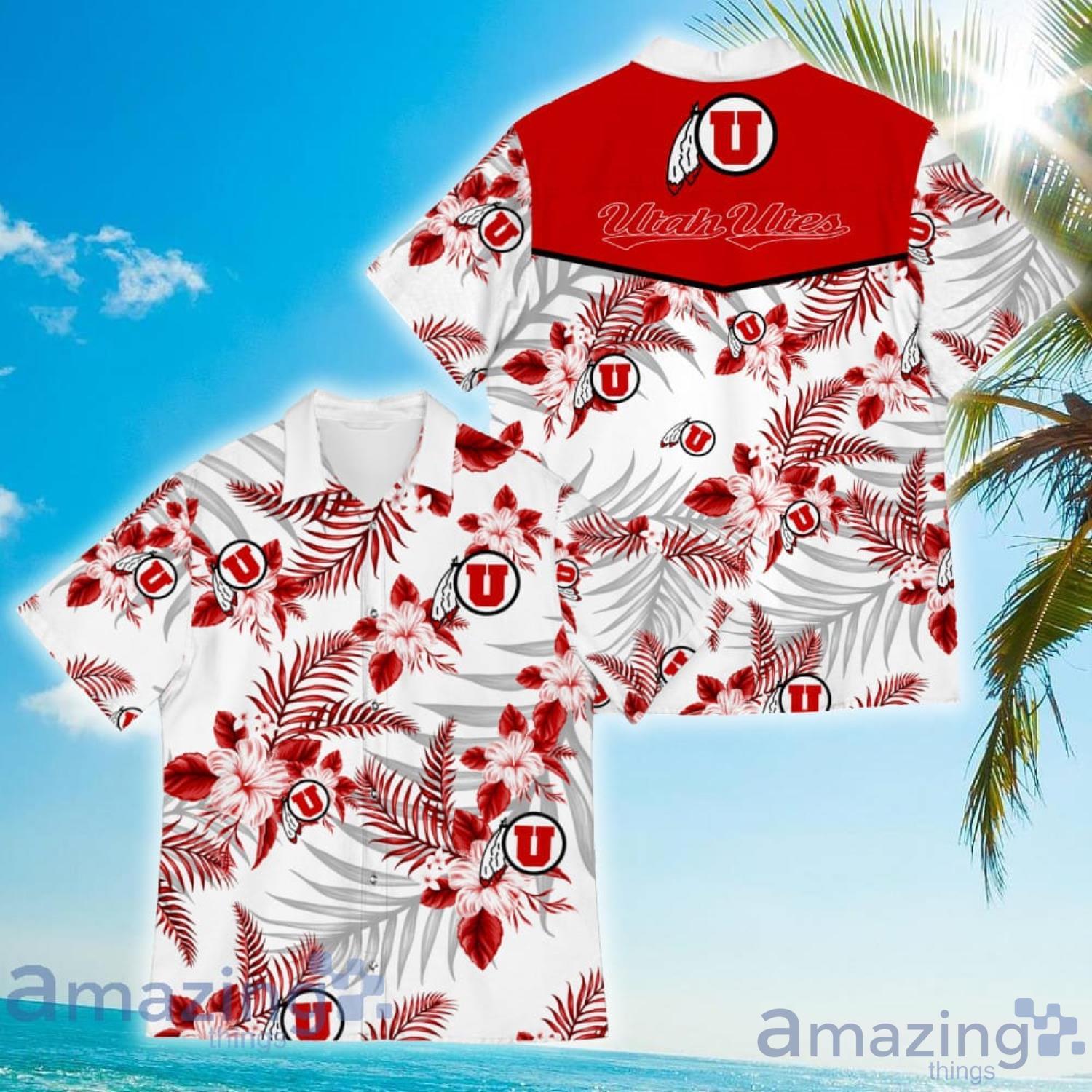 Utah Utes Sports American Tropical Flower Patterns Hawaiian Shirt Product Photo 1