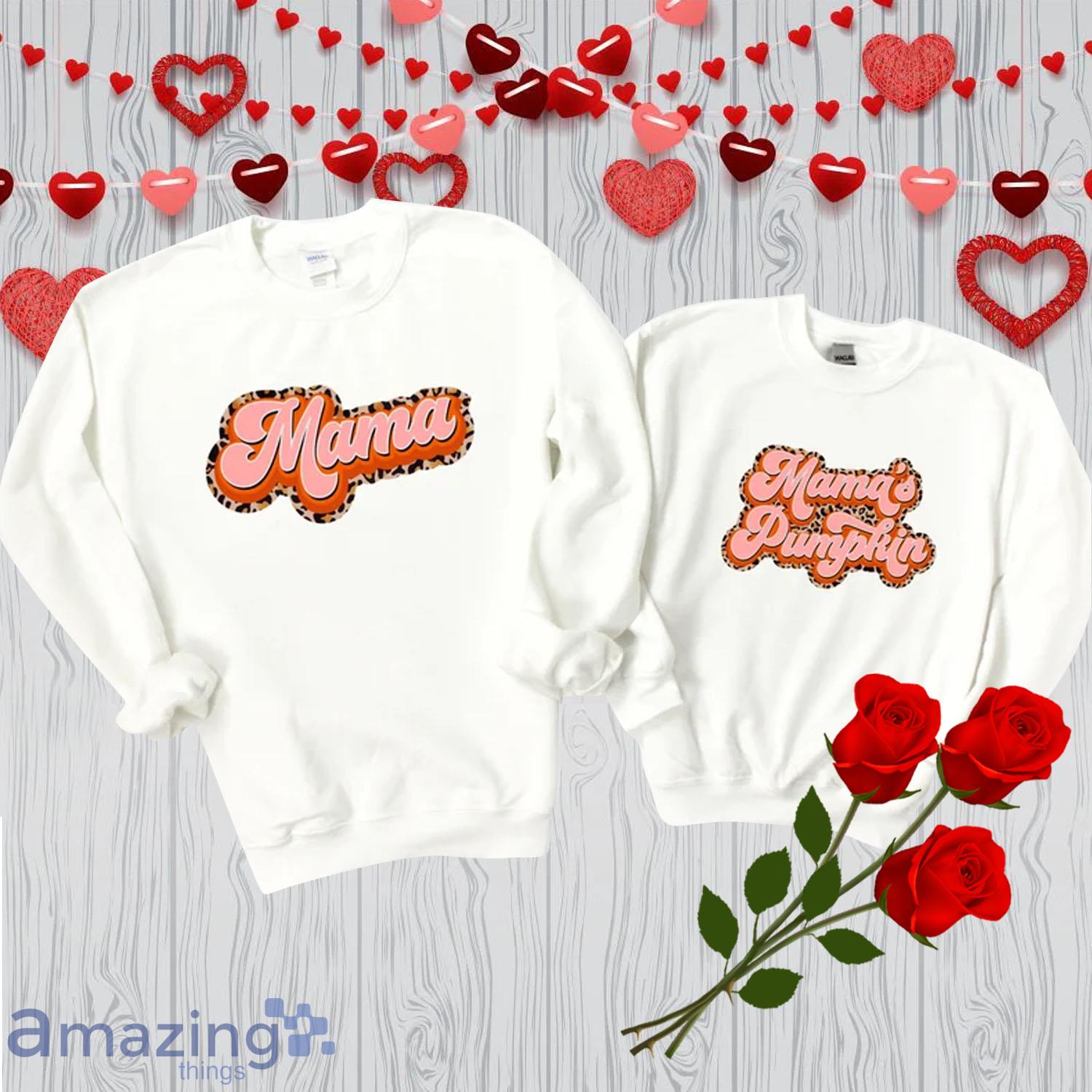 Valentine Day's Mama and Mama's Pumpkin Fall Sweatshirt - Valentine Day's Mama and Mama's Pumpkin Fall Sweatshirt