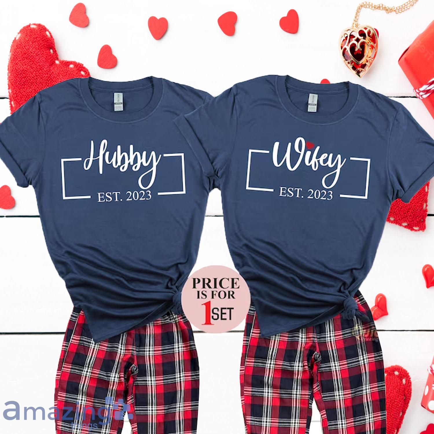 Valentine Hubby & Wifey Matching Couple T-Shirt - Valentine Hubby & Wifey Matching Couple T-Shirt