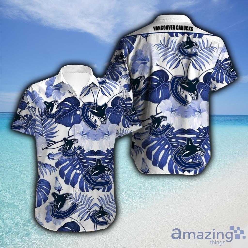 Vancouver Canucks Hawaiian Shirt Tropical Flowers For Fans - Vancouver Canucks Hawaiian Shirt Tropical Flowers For Fans