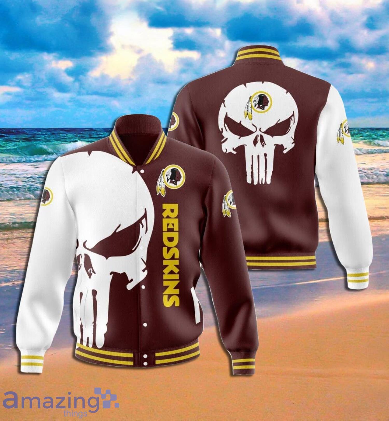 Washington Commanders Skull Full Print Baseball Jacket Product Photo 1
