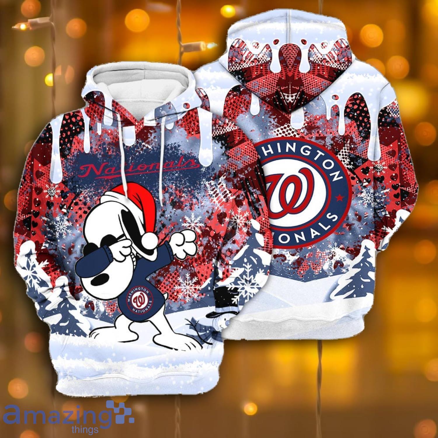Washington Nationals Snoopy Dabbing The Peanuts Sports Football American Christmas All Over Print 3D Hoodie Product Photo 1