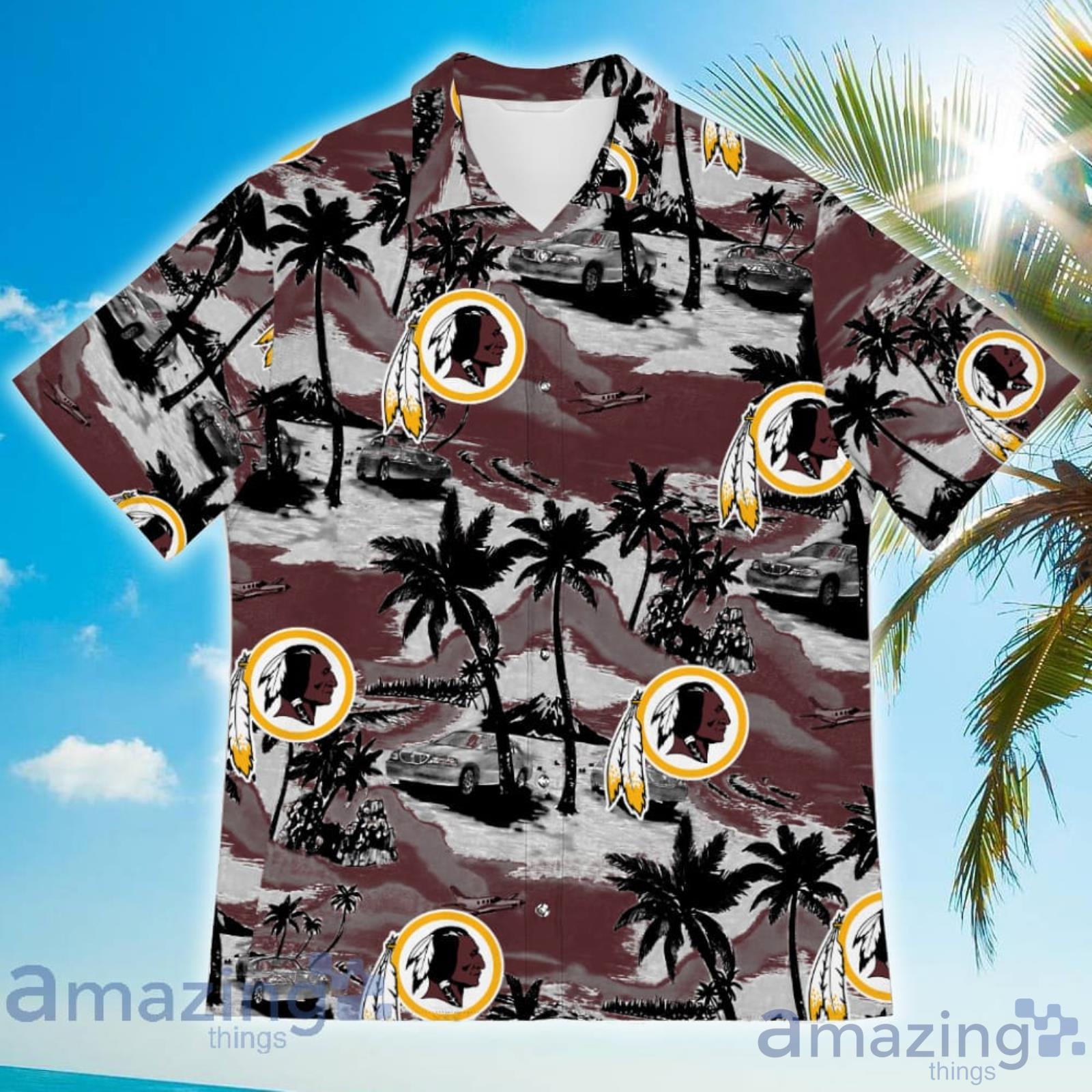 Washington Redskins Sports American Tropical Coconut Vintage Patterns Hawaiian Shirt image Washington Redskins Sports American Tropical Coconut Vintage Patterns Hawaiian Shirt Product Photo 2