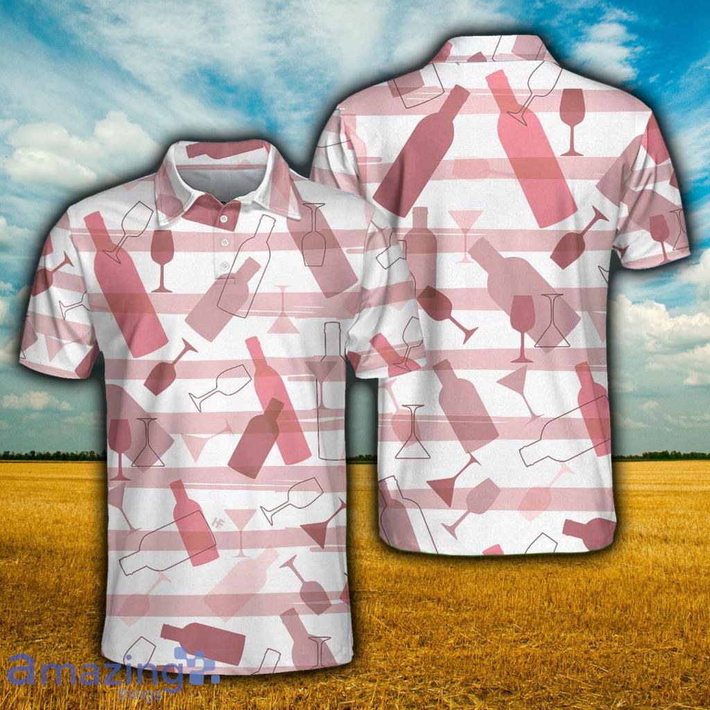 Wine Pattern Short Sleeve Polo Shirt - Wine Pattern Short Sleeve Polo Shirt