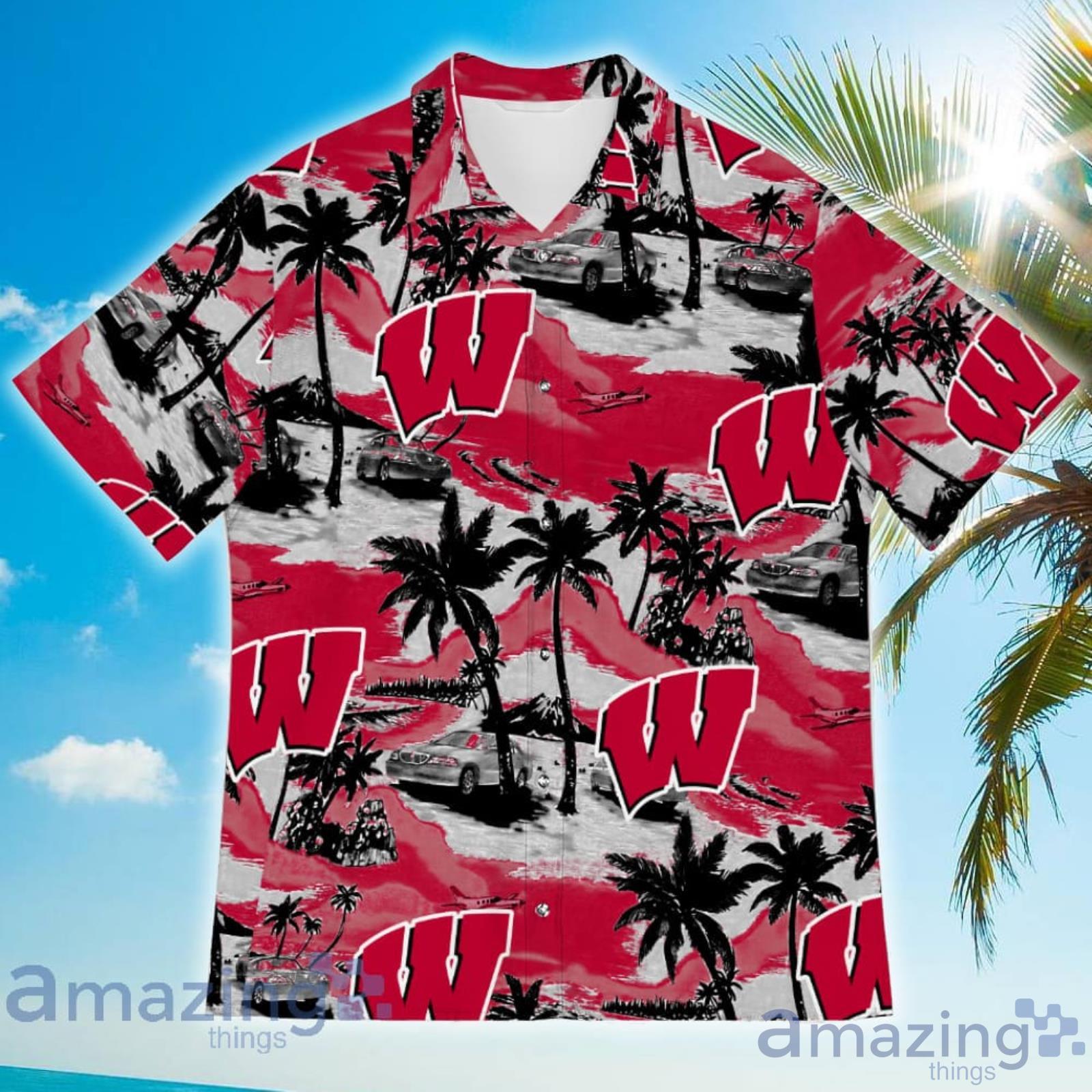 Wisconsin Badgers Sports American Tropical Coconut Vintage Patterns Hawaiian Shirt image Wisconsin Badgers Sports American Tropical Coconut Vintage Patterns Hawaiian Shirt Product Photo 2