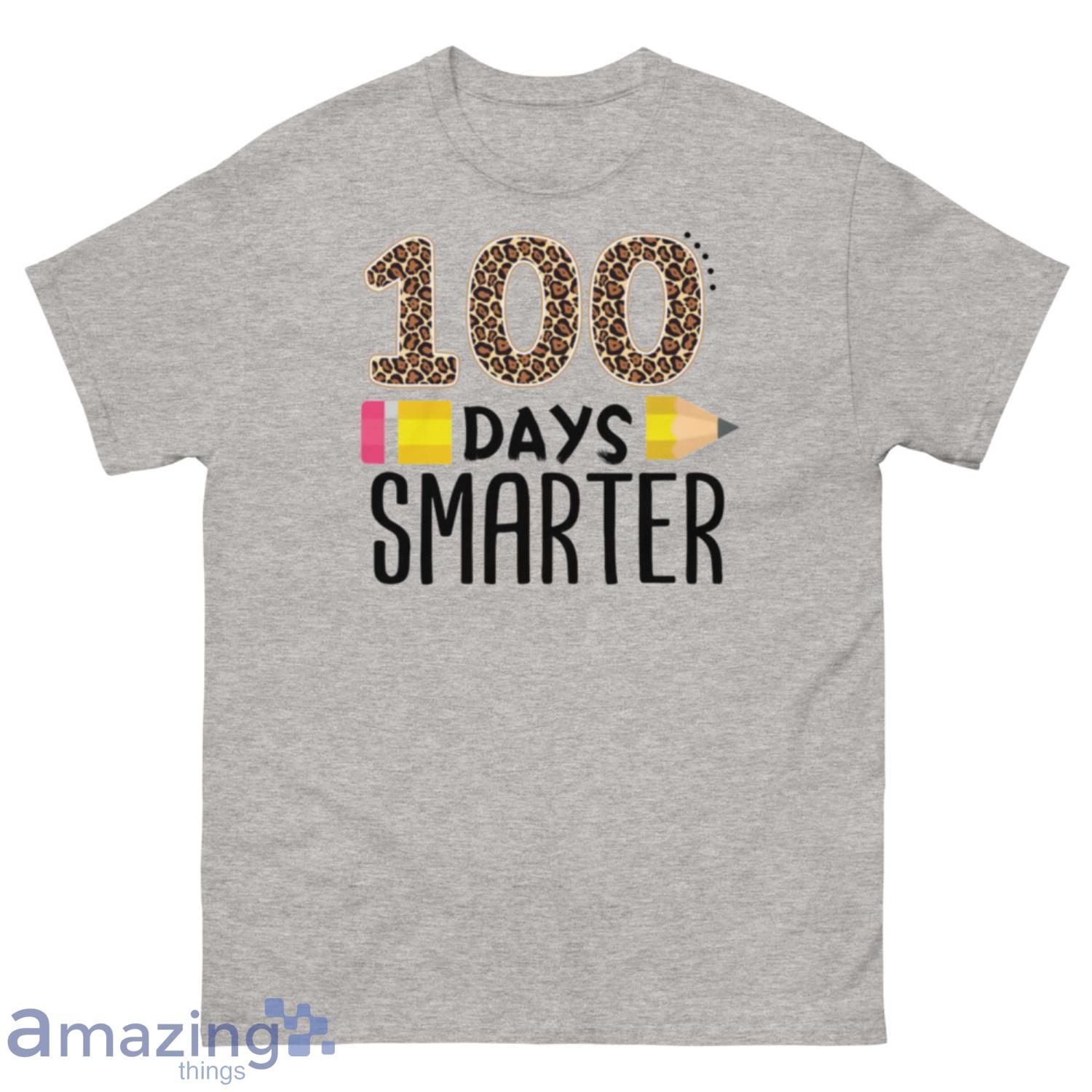 100 Days Smarter Pencil Teacher Students Leopard T Shirt image 100 Days Smarter Pencil Teacher Students Leopard T-Shirt Product Photo 3