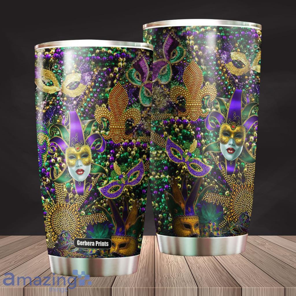 1Happy Mardi Gras Stainless Steel Tumbler - 1Happy Mardi Gras Stainless Steel Tumbler