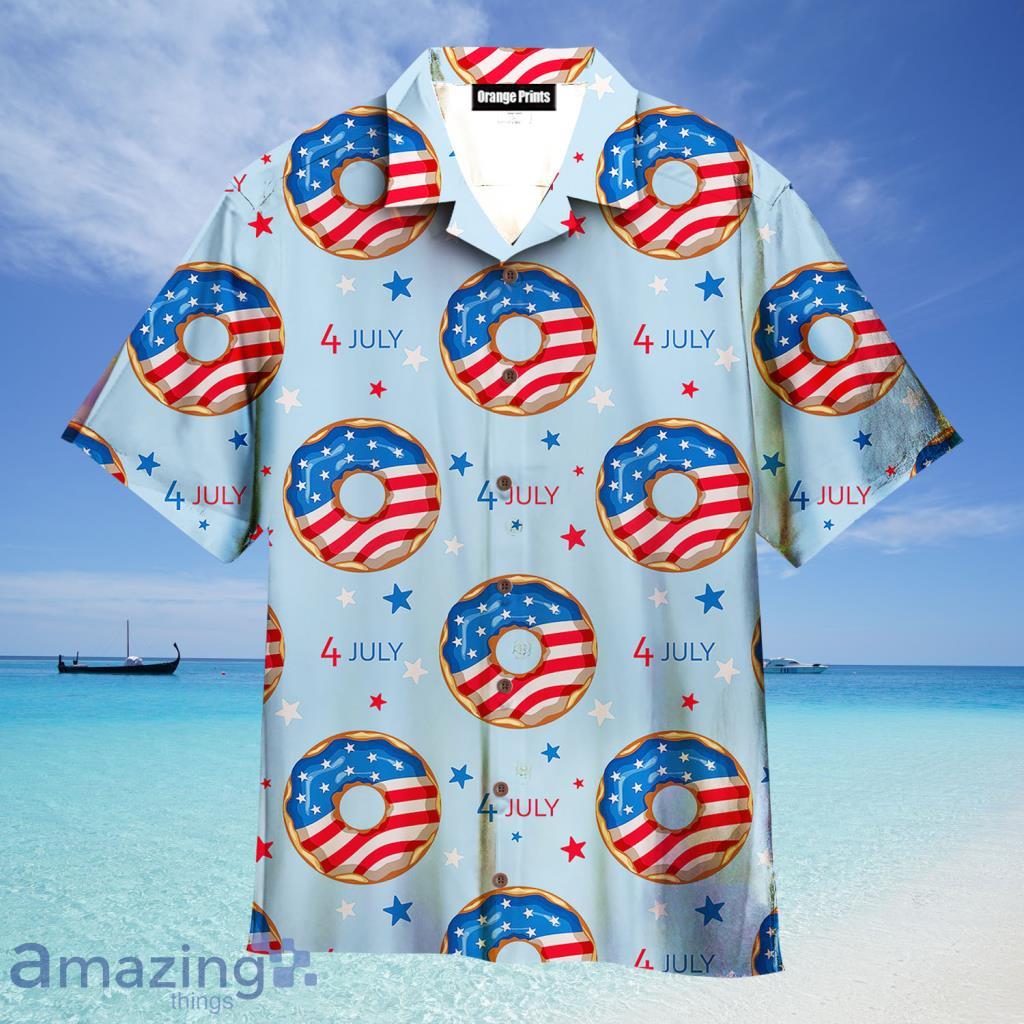 4th Of July Blue And Red Donuts Aloha Hawaiian Shirt For Men And Women - 4th Of July Blue And Red Donuts Aloha Hawaiian Shirt For Men And Women