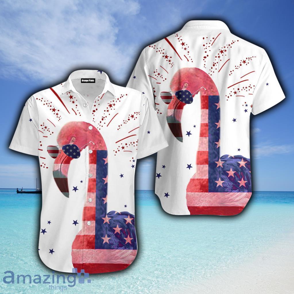 4th Of July Flamingo Hawaiian Shirt For Men And Women - 4th Of July Flamingo Hawaiian Shirt For Men And Women