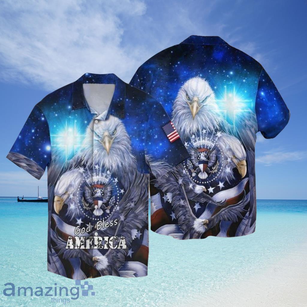4th Of July Independence Day Amercan Eagle God Bless American Hawaiian Shirt For Men And Women - 4th Of July Independence Day Amercan Eagle God Bless American Hawaiian Shirt For Men And Women
