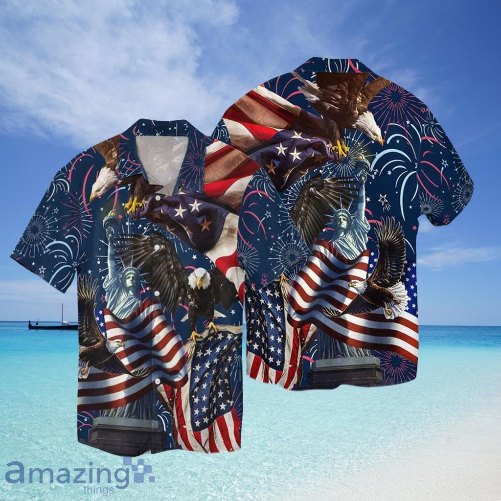 4th Of July Independence Day Eagles Aloha Hawaiian Shirt, American Eag