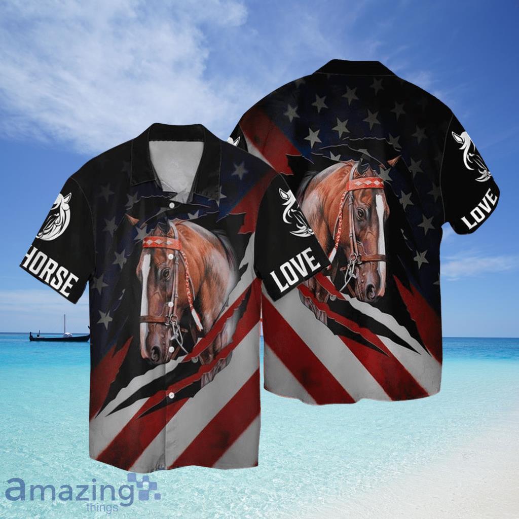 4th Of July Independence Day Love Horse American Flag Aloha Hawaiian Shirt For Men And Women - 4th Of July Independence Day Love Horse American Flag Aloha Hawaiian Shirt For Men And Women