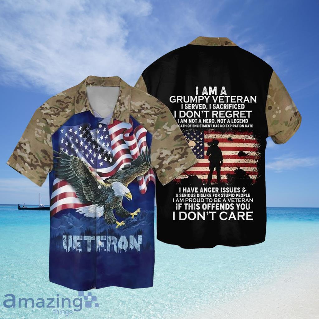 4th Of July Independence Day Memorial Day Veteran I Am A Grumpy Veteran I Served I Sacrificed Hawaiian Shirt For Men And Women - 100223-074420