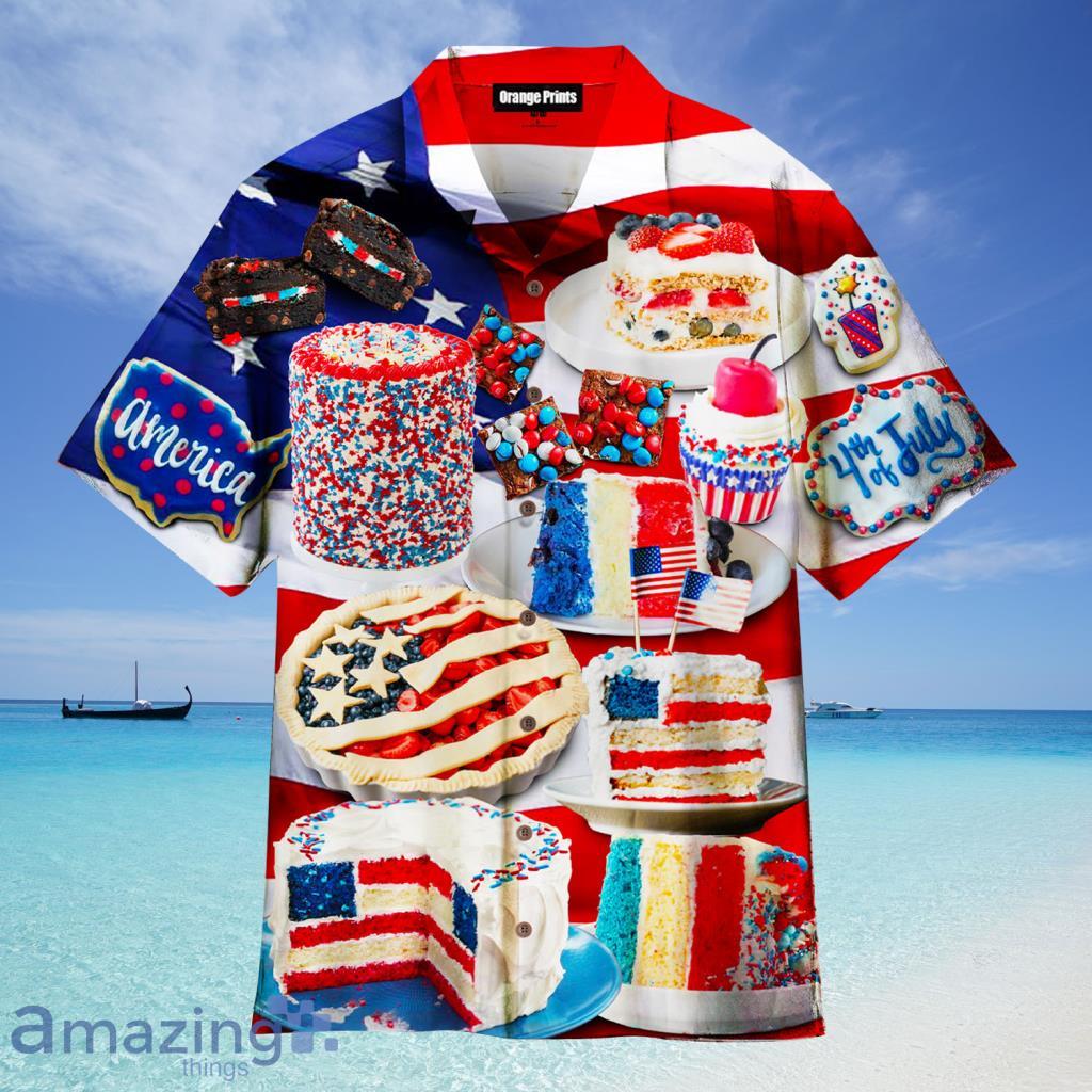 4th of July Patriotic Cake Aloha Hawaiian Shirt For Men And Women - 4th of July Patriotic Cake Aloha Hawaiian Shirt For Men And Women