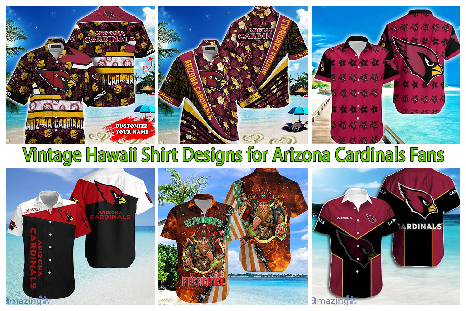 Arizona Cardinals Hawaiian Shirt NFL Football Custom Name Hawaiian Shirt  For Men And Women - T-shirts Low Price