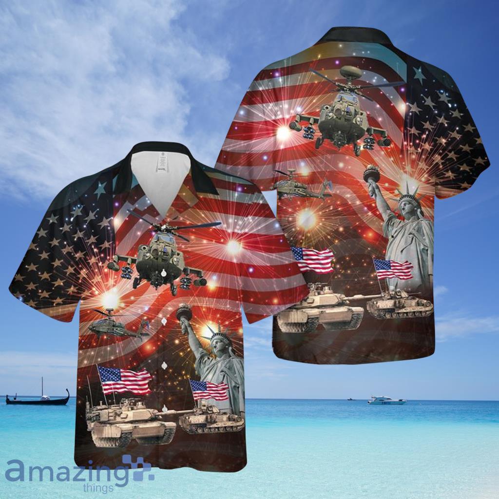 Abrams and M3 Bradley 4th Of July Hawaiian Shirt For Men And Women - Abrams and M3 Bradley 4th Of July Hawaiian Shirt For Men And Women