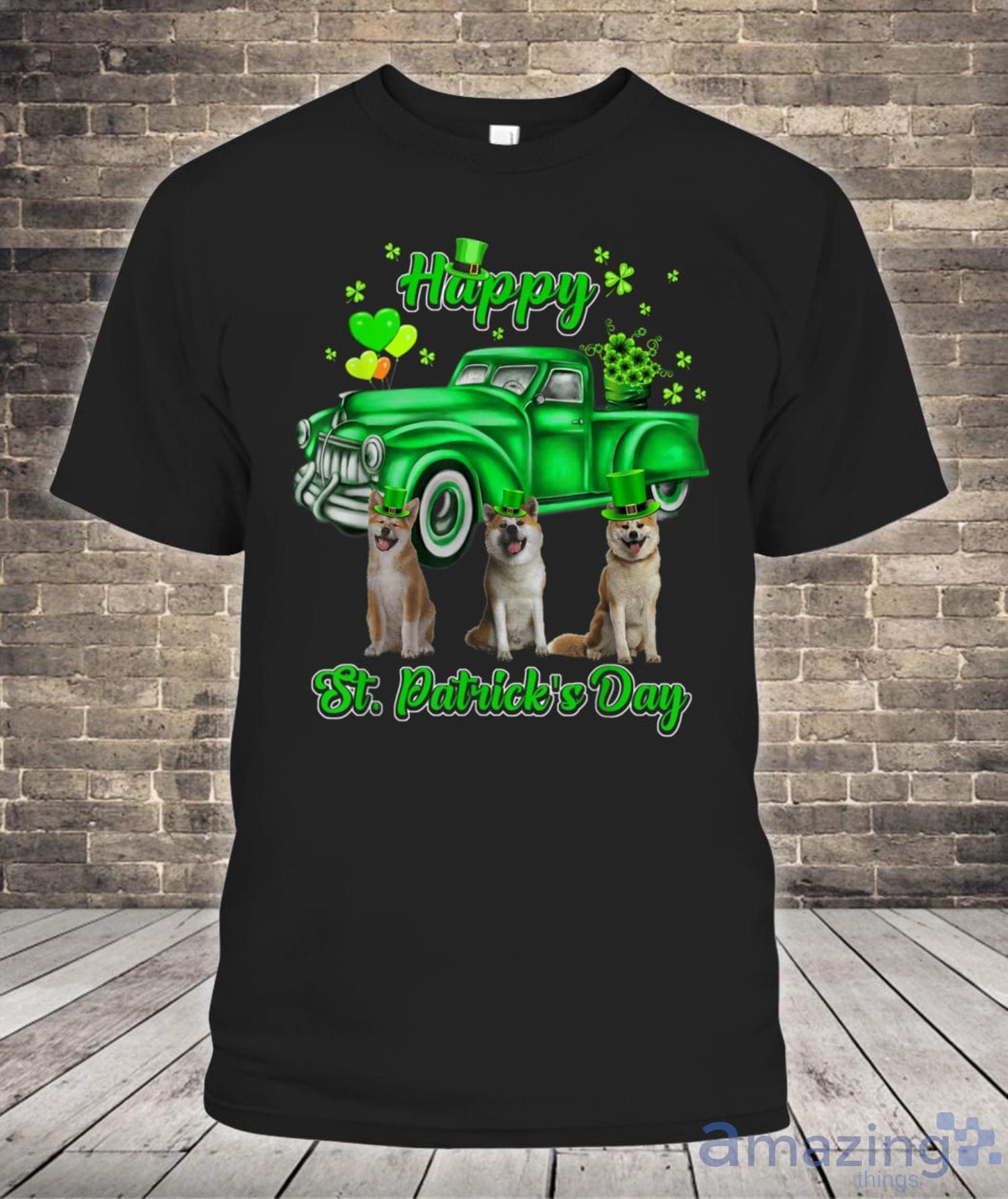 Akita Dog Car Lover Happy Saint Patricks day Shirt Product Photo 1