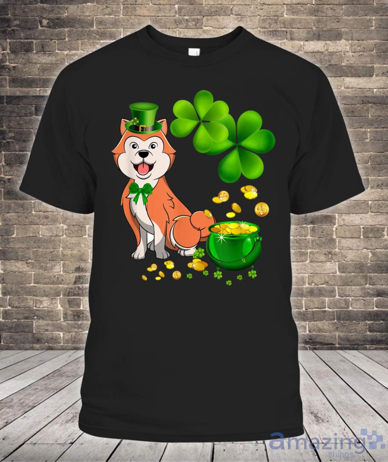 Akita Dog St Patricks Day Shirt Product Photo 1