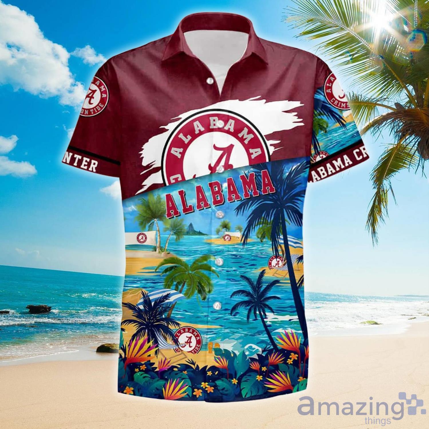 Alabama Crimson Tide Ncaa Beach Lover Summer Gift Hawaiian Shirt And Shorts Product Photo 1