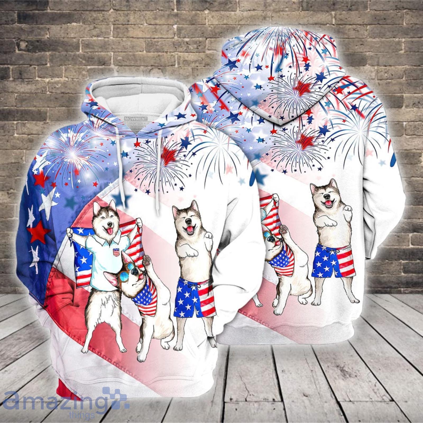 Alaska Dogs With Colorful Firework Pattern 3D Hoodie Product Photo 1 Alaska Dogs With Colorful Firework Pattern 3D Hoodie Product Photo 1