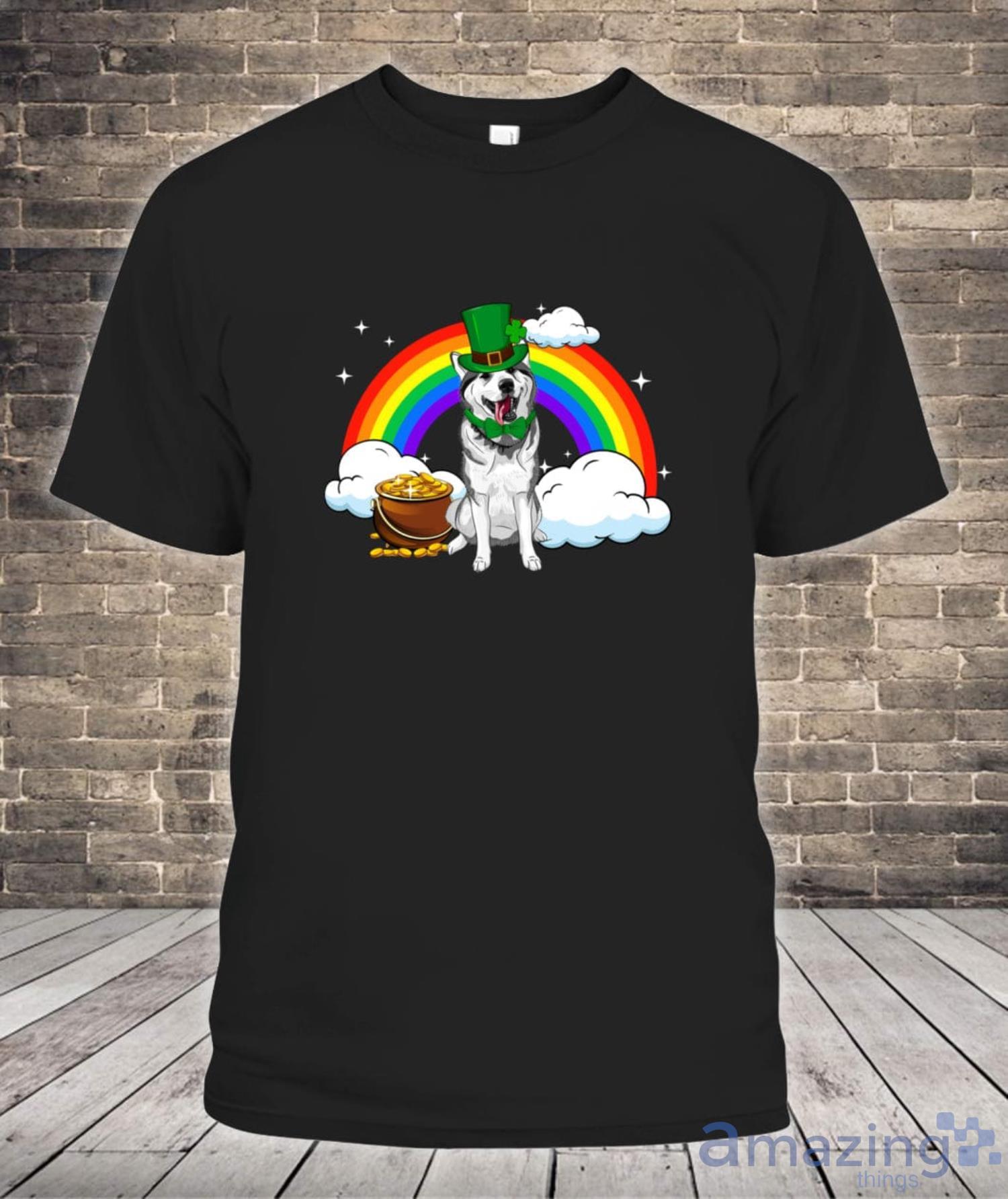 Alaska Malamute Irish Clover St Patrick Day Leprechaun Dog Shirt Product Photo 1