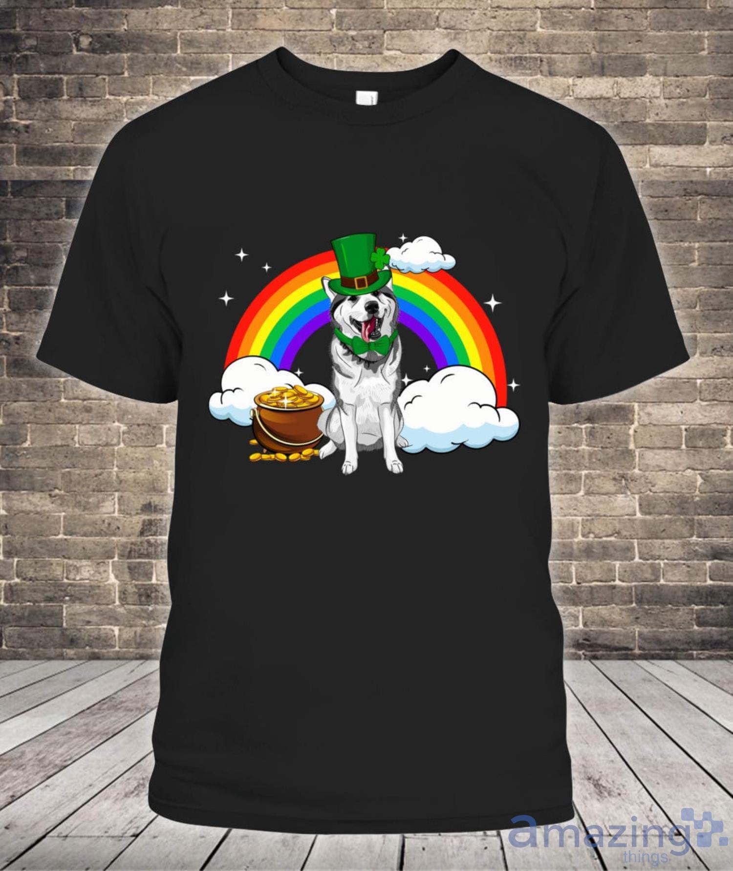 Alaskan Malamute Irish Clover St Patrick Day Leprechaun Dog Shirt Product Photo 1