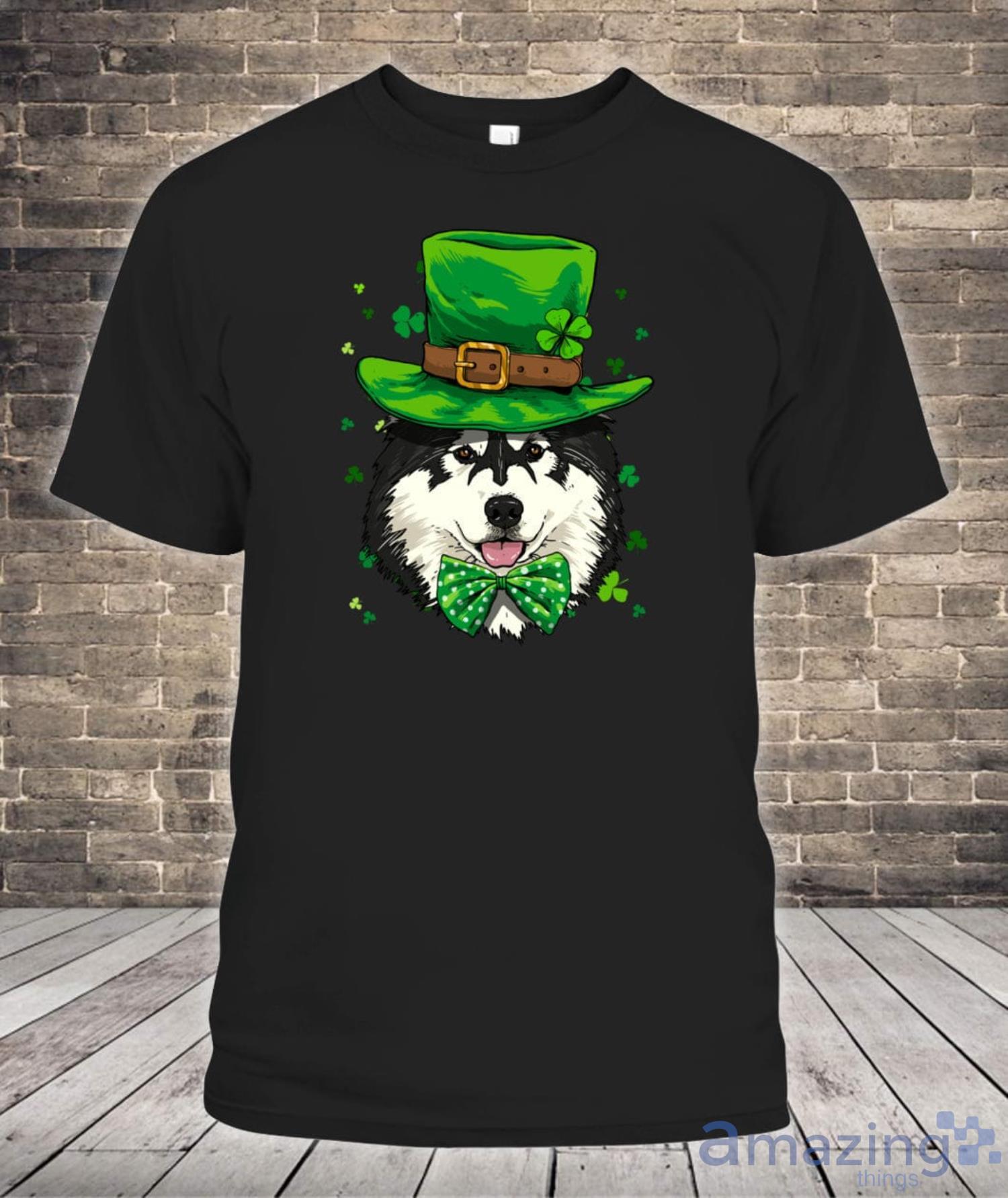 Alaskan Malamute Leprechaun St Patricks Day Dog Men Gift Shirt Product Photo 1