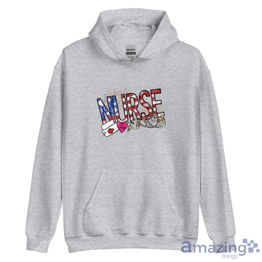 All American Nurse Shirt, 4th of July Nurse Shirt image All American Nurse Shirt, 4th of July Nurse Shirt - Unisex Heavy Blend Hooded Sweatshirt