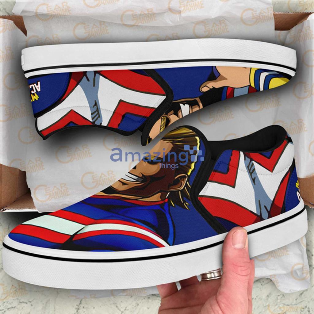 All Might My Hero Academia Custom Anime Slip On Sneakers Shoes - All Might My Hero Academia Custom Anime Slip On Sneakers Shoes