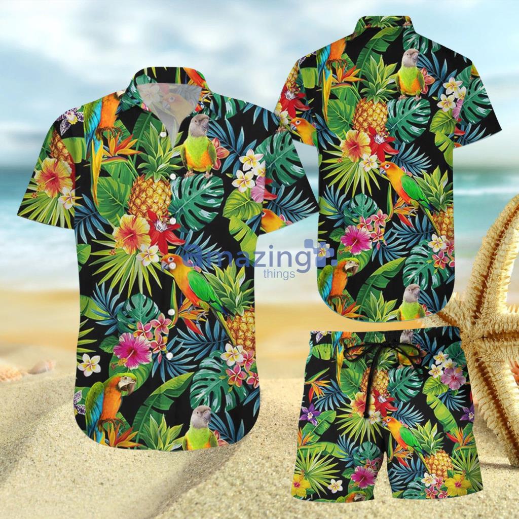 Aloha Parrot Pineapple Tropical Hawaiian Shirt And Short - Aloha Parrot Pineapple Tropical Hawaiian Shirt And Short