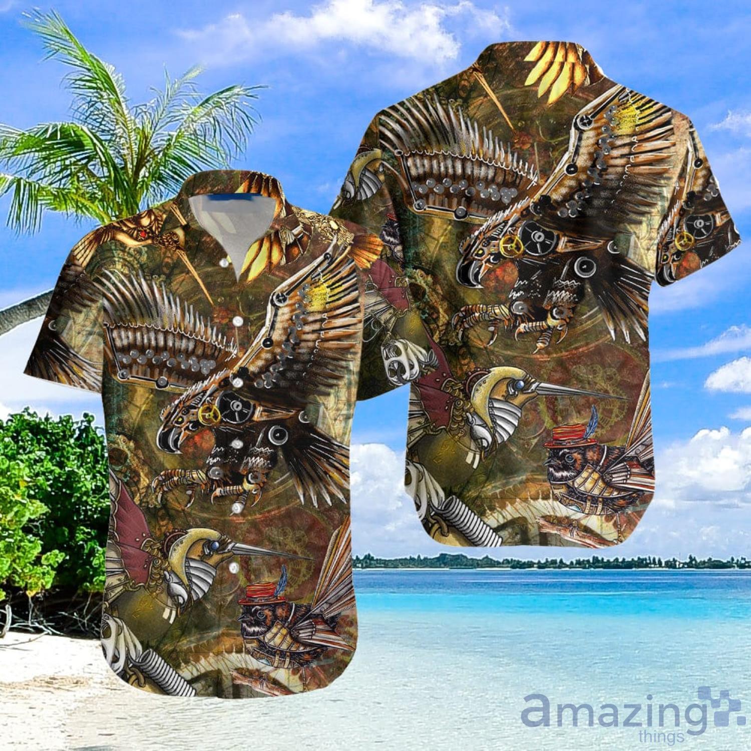Aloha Shirts Steampunk Birds Gift For Summer Hawaiian Shirt Men And Women Product Photo 1