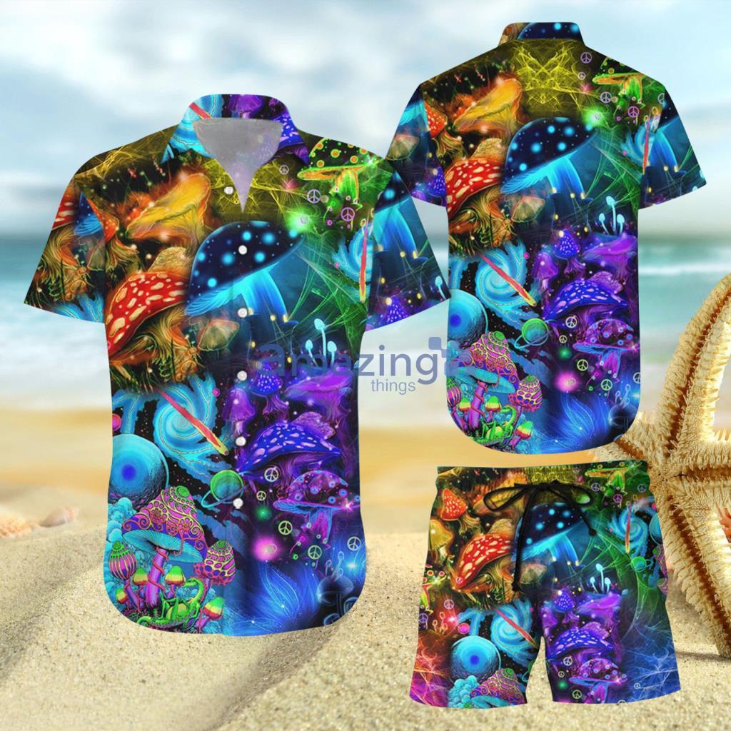Amazing Magic Mushroom 3D Hawaiian Shirt And Short - Amazing Magic Mushroom 3D Hawaiian Shirt And Short
