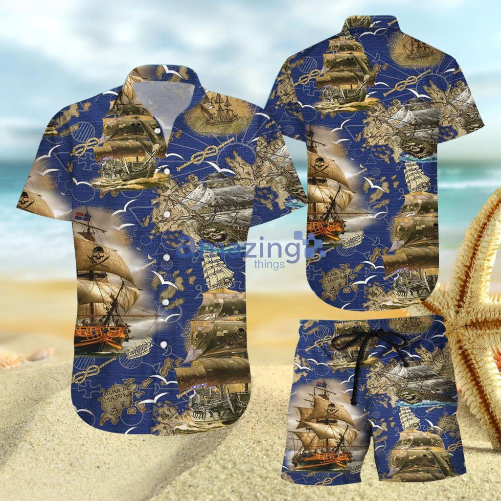 Amazing Pirate Ship Hawaiian Shirt And Short - Amazing Pirate Ship Hawaiian Shirt And Short