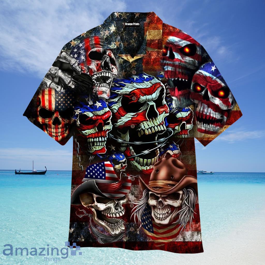 Beach Shirt Camouflage Skull Chicago Cubs American Flag Hawaiian Shirt For  Men Women