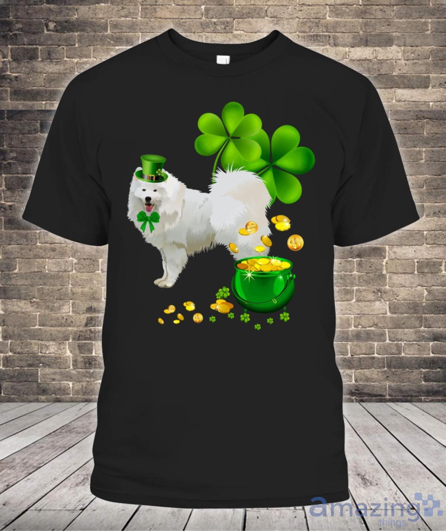 American Eskimo Dog St Patricks Day Leprechaun Dog Lover Shirt Product Photo 1