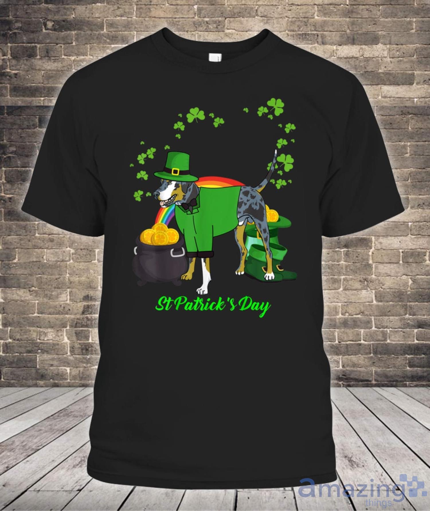 American Leopard Hound Dog Shamrock St Patricks Day Shirt Product Photo 1