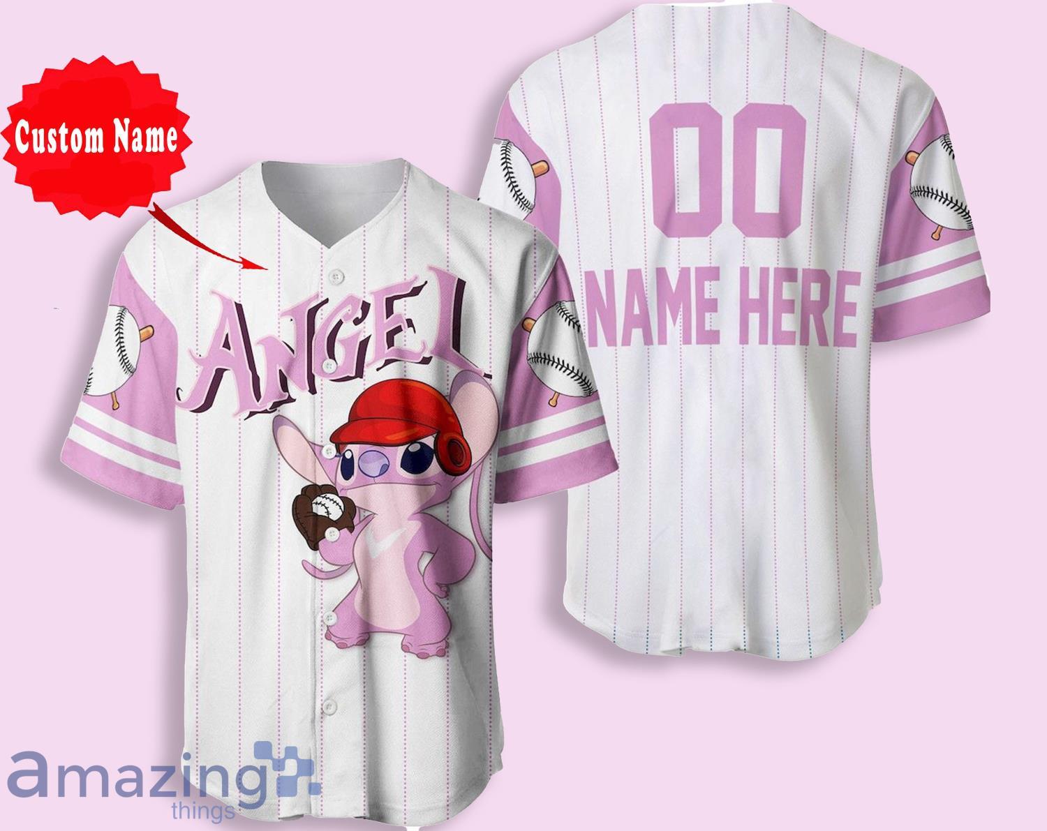 Chicago Cubs Lilo & Stitch Jersey Baseball Shirt White Custom Number And  Name - Banantees