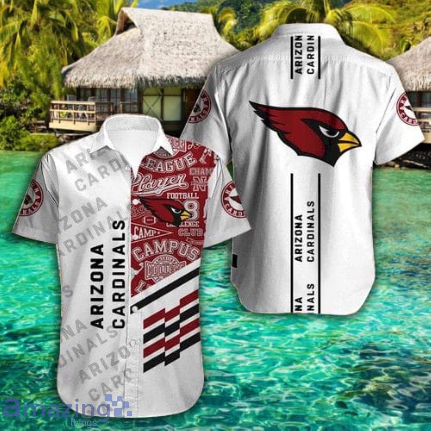 Arizona Cardinals White Short Sleeve Hawaiian Shirt Gift For Fans Product Photo 1