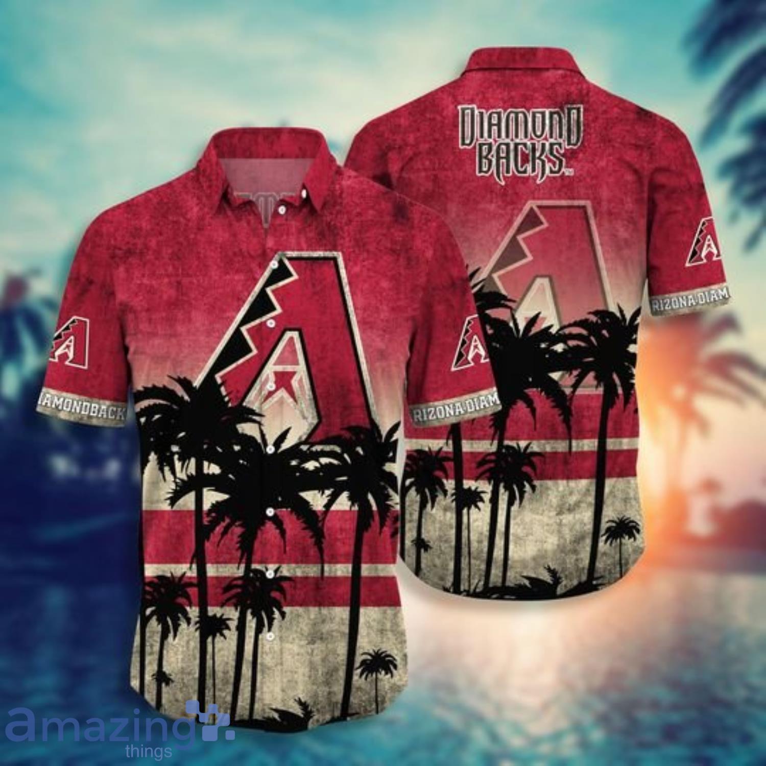 Arizona Diamondbacks Dirty Grunge Texture Short Sleeve Hawaiian Shirt Product Photo 1