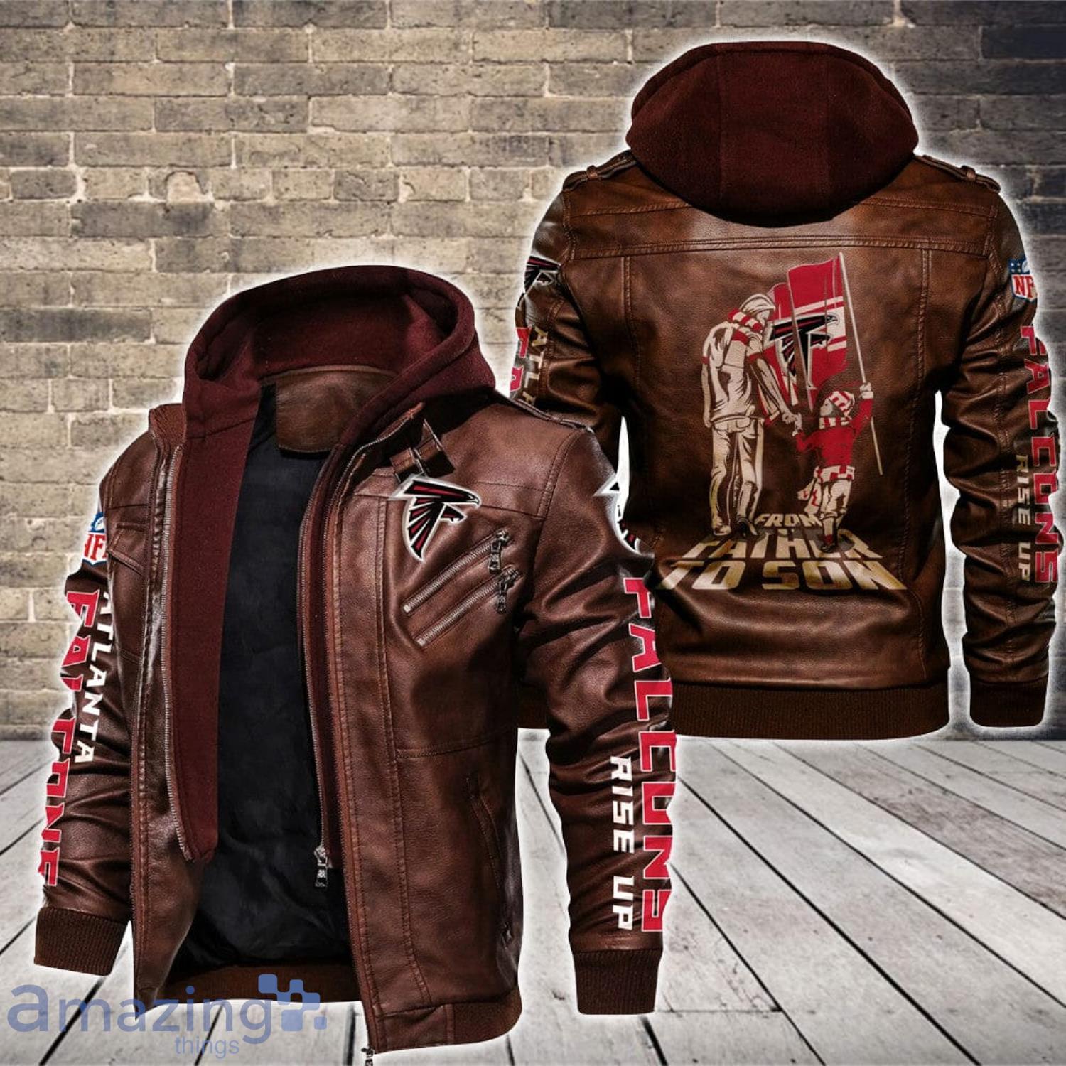 Atlanta Falcons From Father To Son Leather Jacket Product Photo 1