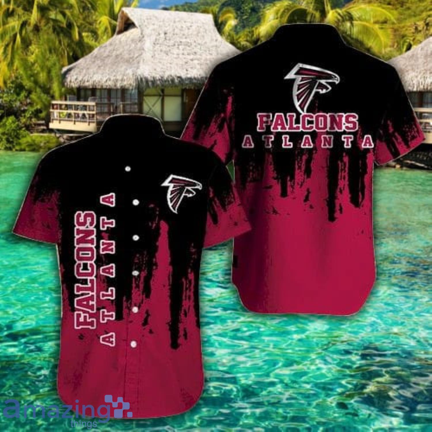 Atlanta Falcons Grunge Texture Short Sleeve Hawaiian Shirt Product Photo 1