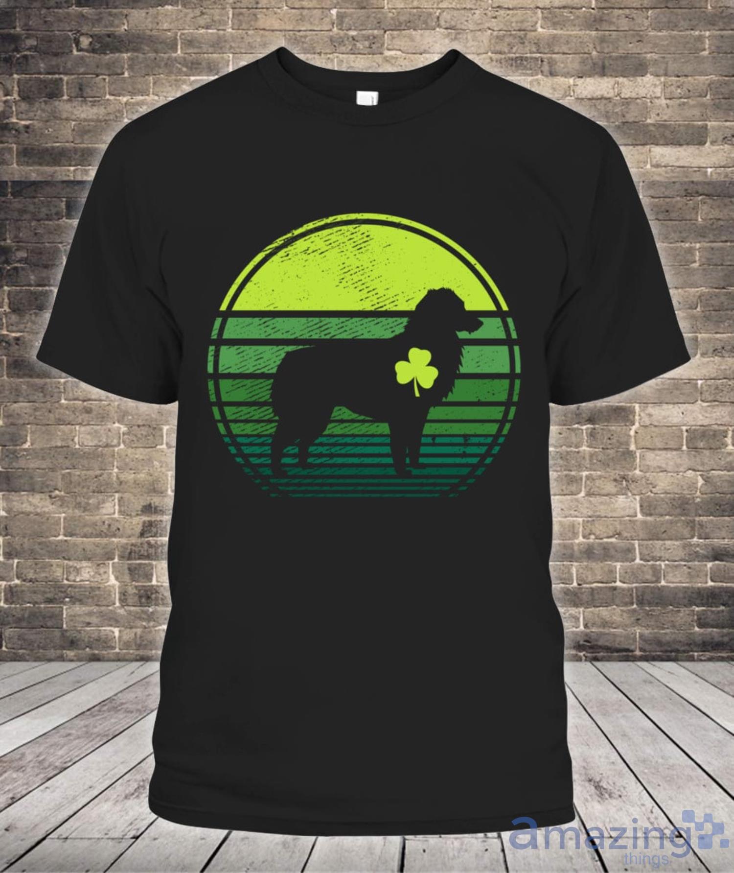 Australian Shepherd Silhouette Irish Clover St Patricks Day Shirt Product Photo 1