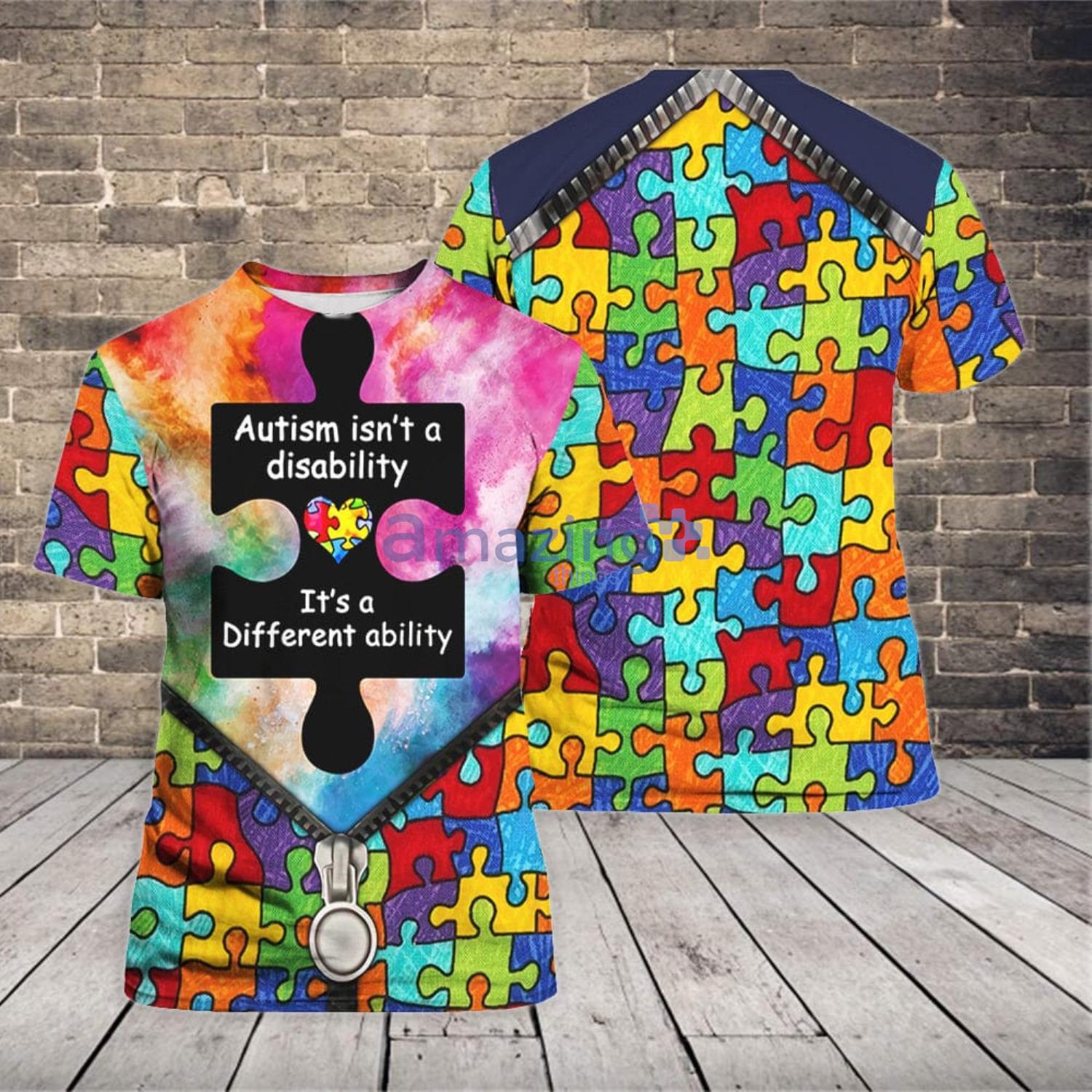 Autism Isn't A Disability 3D T-Shirt Product Photo 1