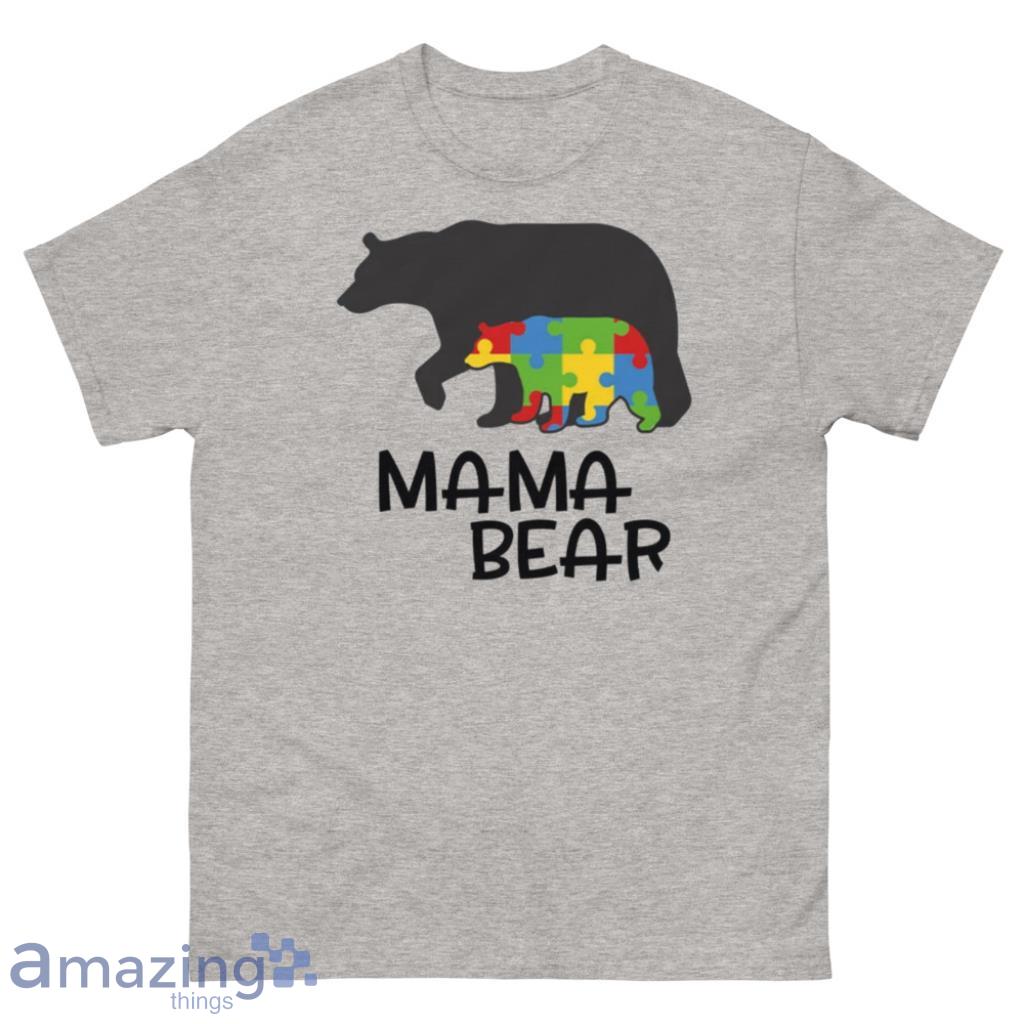 Mama Bear- Autism T-Shirt Unisex S / Heather Maroon