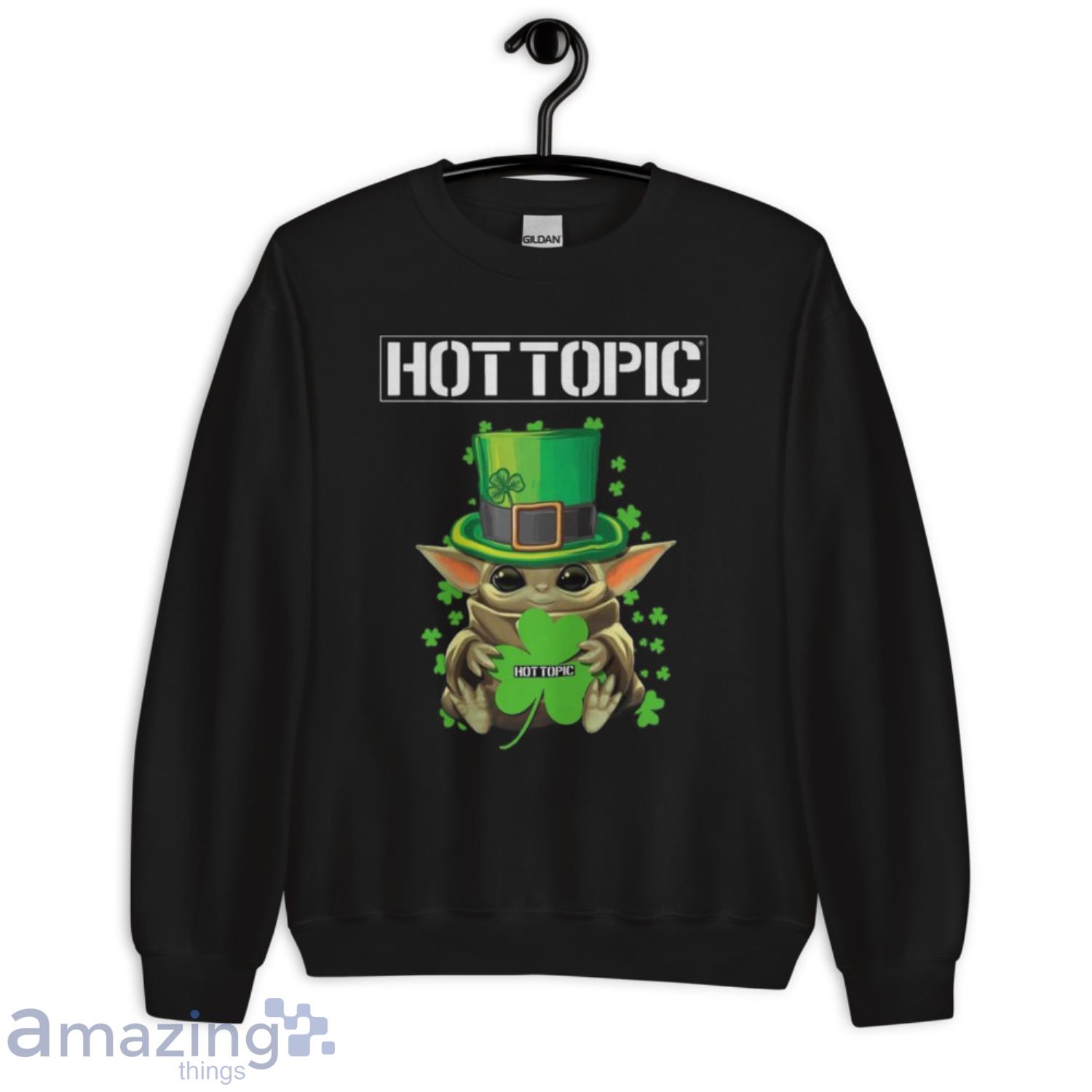 Baby Yoda Hug Hottopic Shamrock St Patrick’s Day Star Wars Shirt image Baby Yoda Hug Hottopic Shamrock St Patrick’s Day Star Wars Shirt - Unisex Crewneck Sweatshirt
