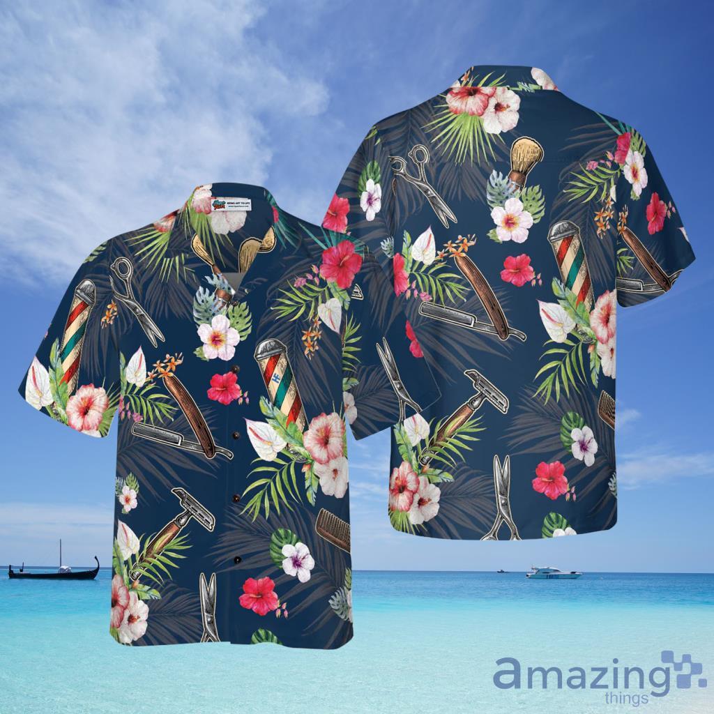 Barber Tools Tropical Pattern Hawaiian Shirt For Men And Women - Barber Tools Tropical Pattern Hawaiian Shirt For Men And Women