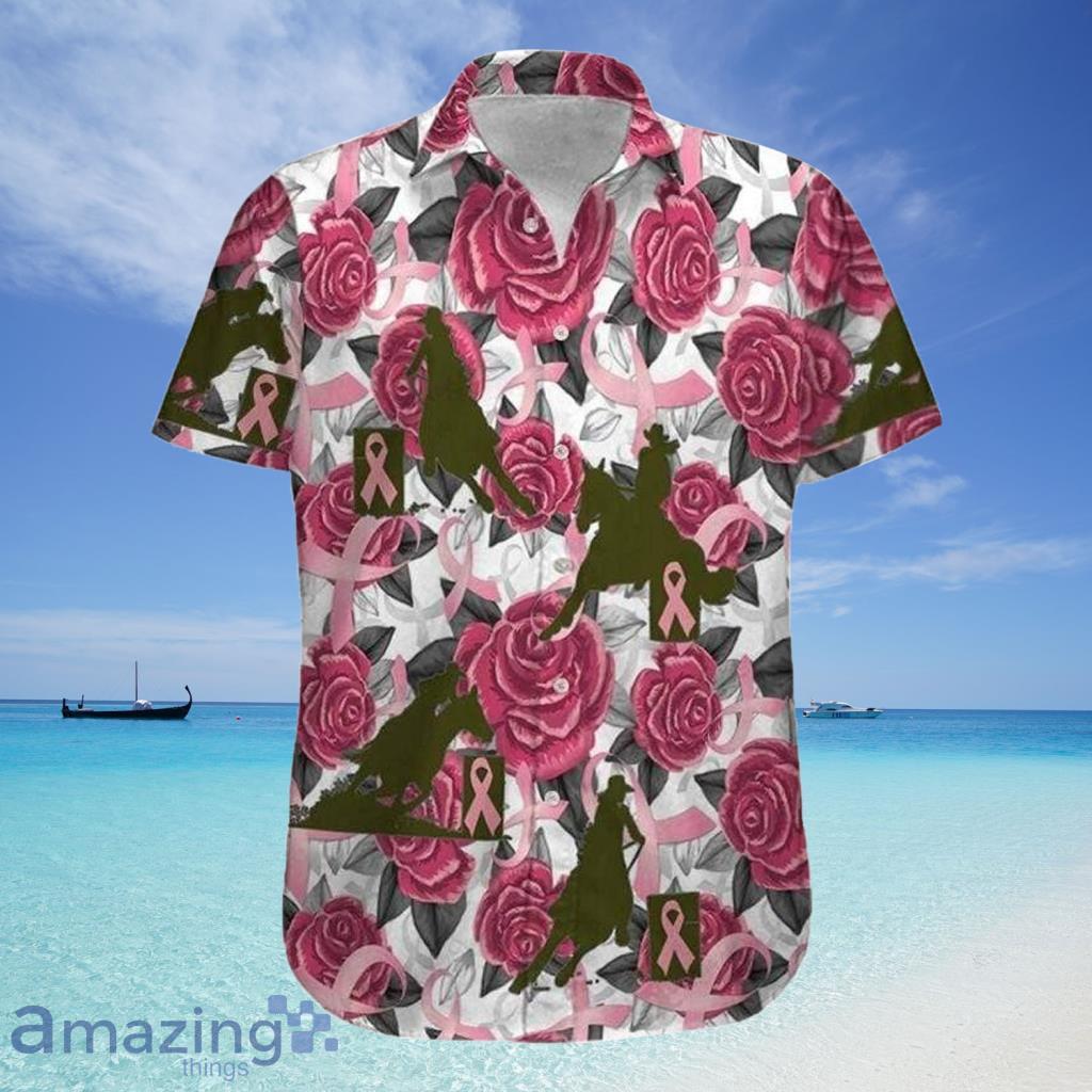 Barrel Racing Breast Cancer Awareness Hawaiian Shirt - Barrel Racing Breast Cancer Awareness Hawaiian Shirt