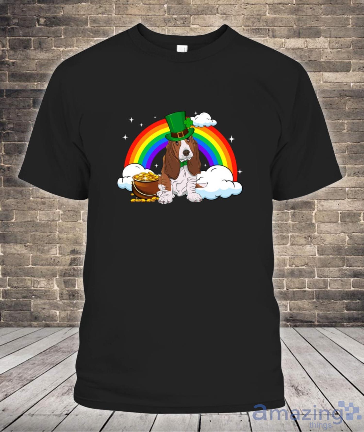 Basset Hound Irish Clover St Patrick Day Leprechaun Dog Shirt Product Photo 1
