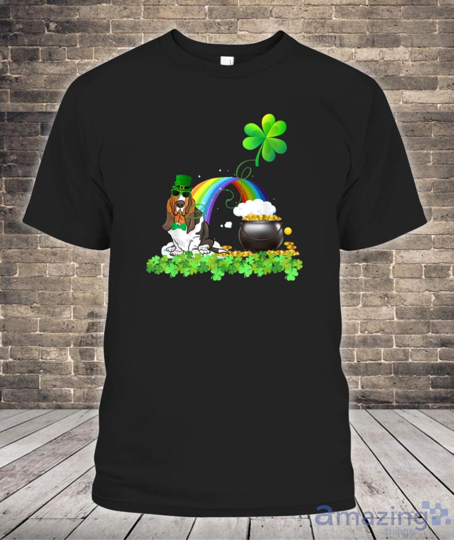 Basset Hound St Patricks Day Leprechaun Dog Shirt Product Photo 1
