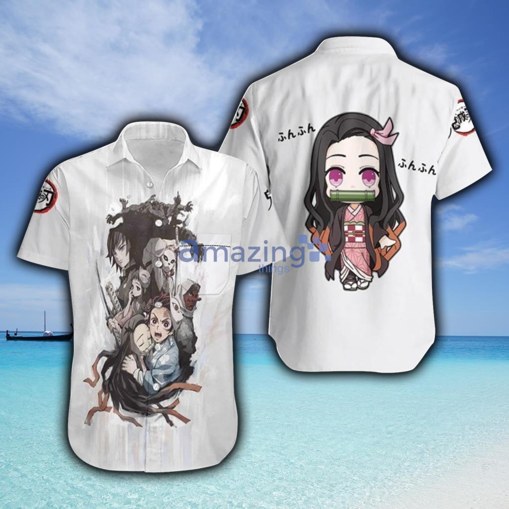 Beach Shirt Kimetsu No Yaiba Nezuko  Anime Hawaiian Shirt - Beach Shirt Kimetsu No Yaiba Nezuko  Anime Hawaiian Shirt